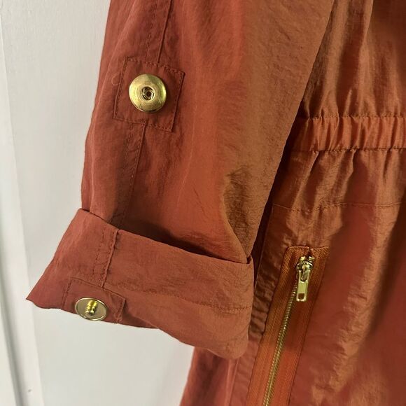 Cynthia Rowley Orange Rust Anorak Jacket Plus Size 1X - Picture 4 of 5